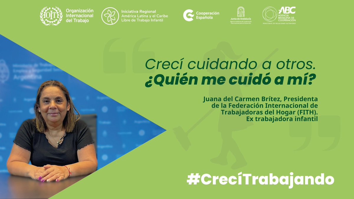 📢 La Iniciativa Regional @SinTrabInfantil lanza #CrecíTrabajando para visibilizar las historias en primera persona, de quienes vivieron el trabajo infantil doméstico. Con el apoyo de <a href="/AECID_es/">AECID</a>, @AACID_Andalucia y <a href="/ABCgovBr/">ABC-MRE</a> 
 
🔗  iniciativa2025alc.org/articulo/dia-i…
 #CrecíTrabajando