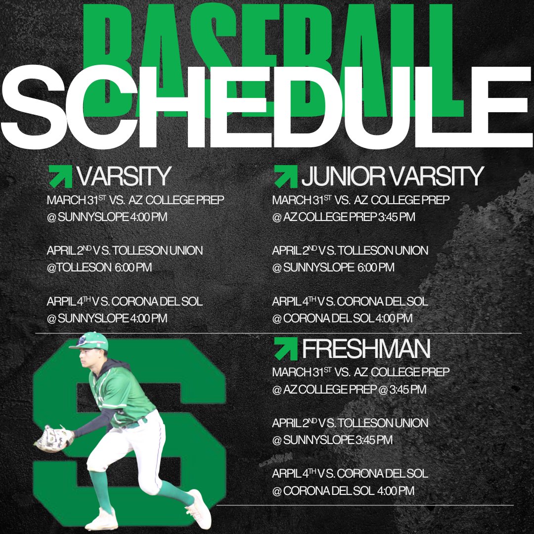 We have a busy week of #slopebaseball GOOD LUCK to our three teams this week. #sunnyslopebaseball #govikings 💚