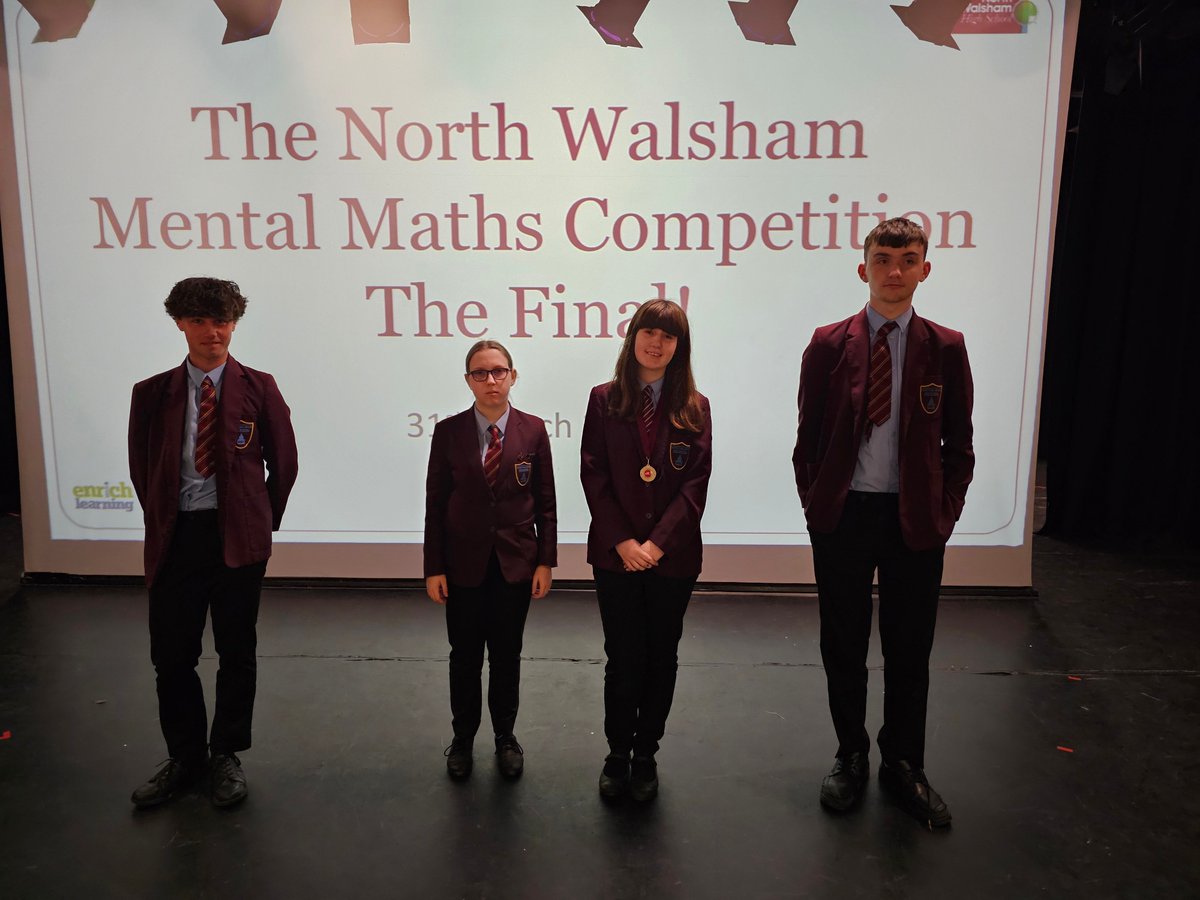 Huge congratulations to Brook who won the interhouse Mental Maths competition for Y11 (Baret). Thank you to all participants and Mr Leaver for organising and hosting our Maths challenges this year. Remember - winning a house competition will win you a massive 500 house points!"