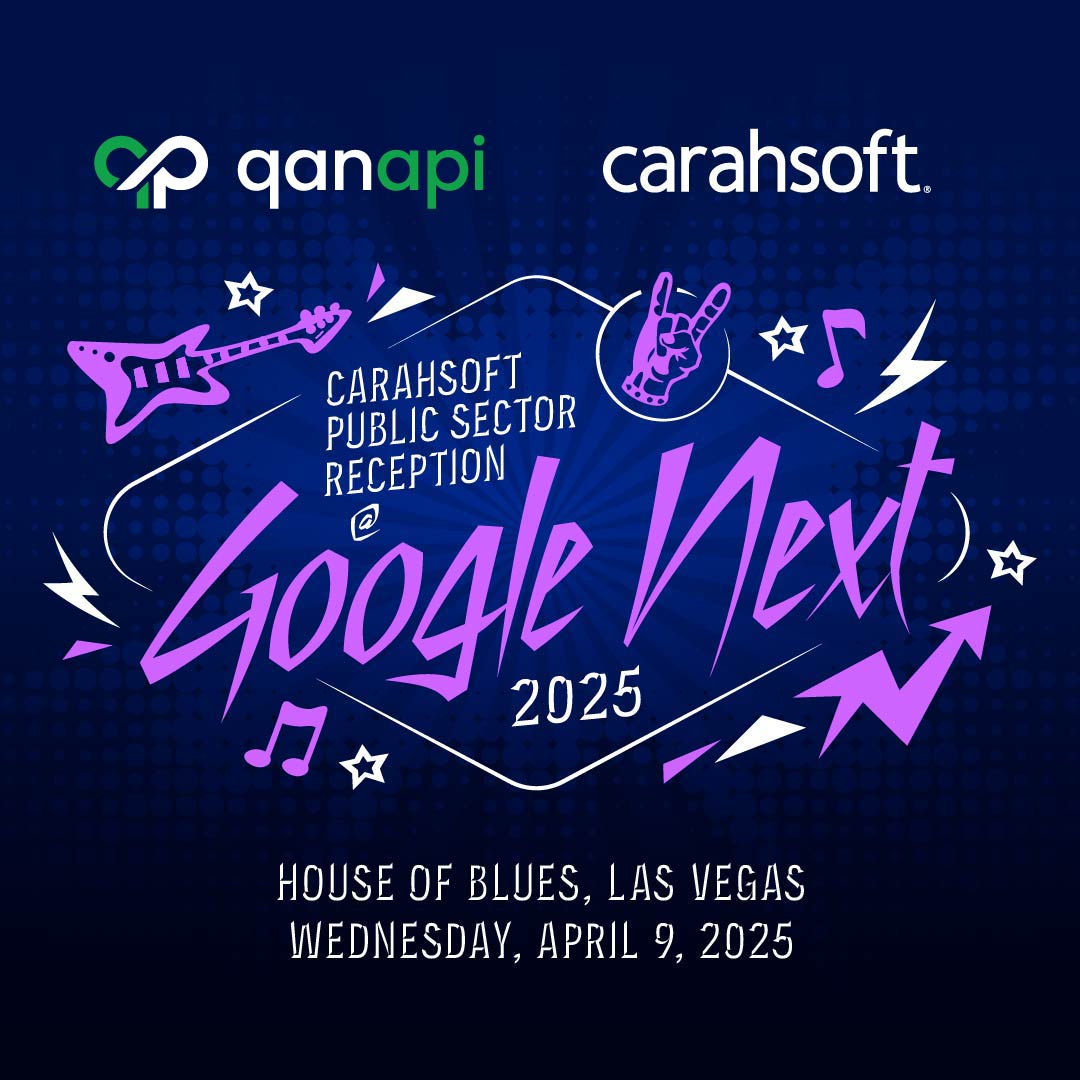Qanapi's tweet image. Qanapi is proud to be sponsoring @Carahsoft's Public Sector Reception at #GoogleCloudNext. Join us for an evening of networking and live music at the legendary House of Blues! Secure your spot: carahevents.carahsoft.com/Event/Details/…