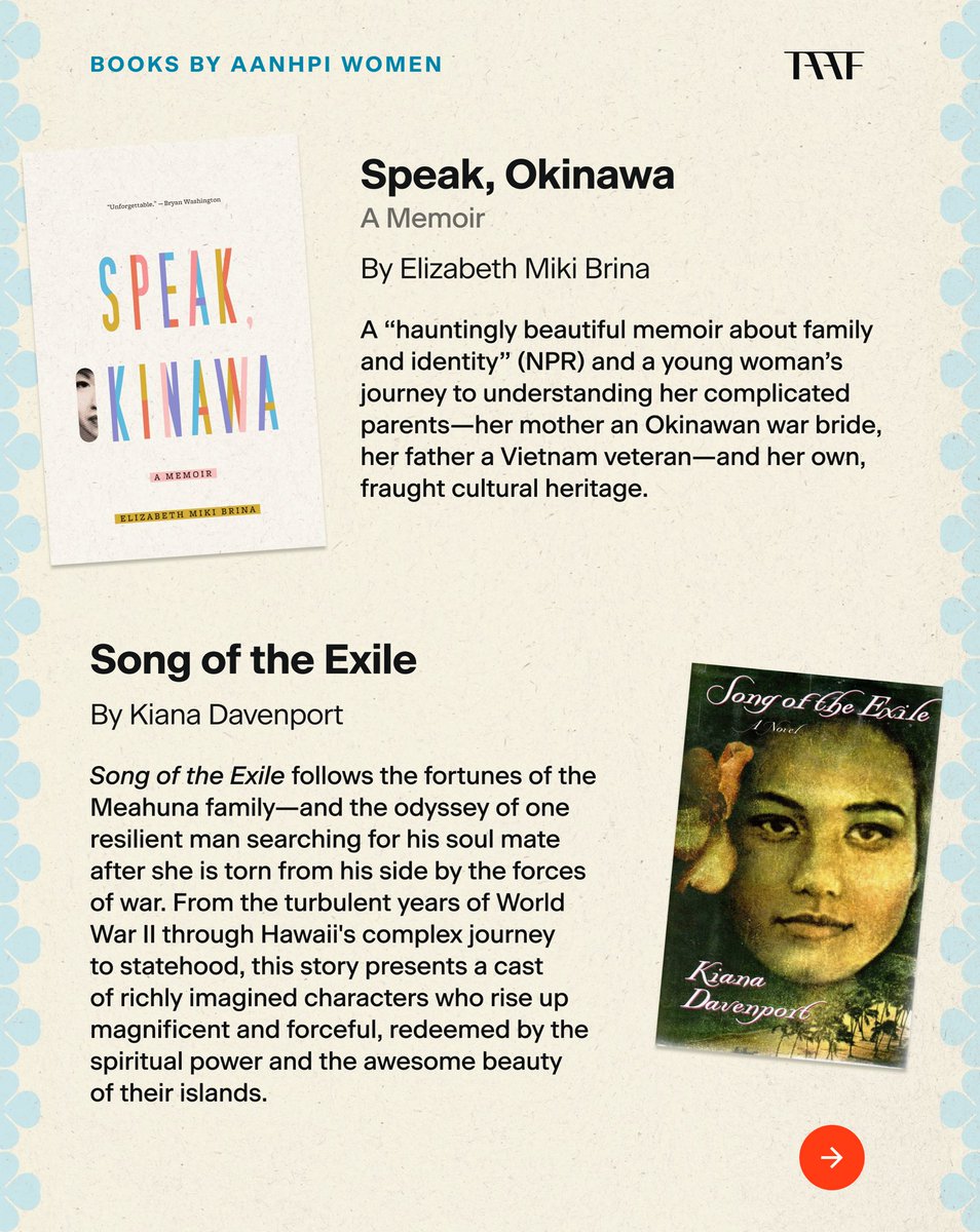 taaforg's tweet image. To wrap up Women's History Month, we're sharing more books by AANHPI women that you need to know about. Which ones are you putting on your list? 📚