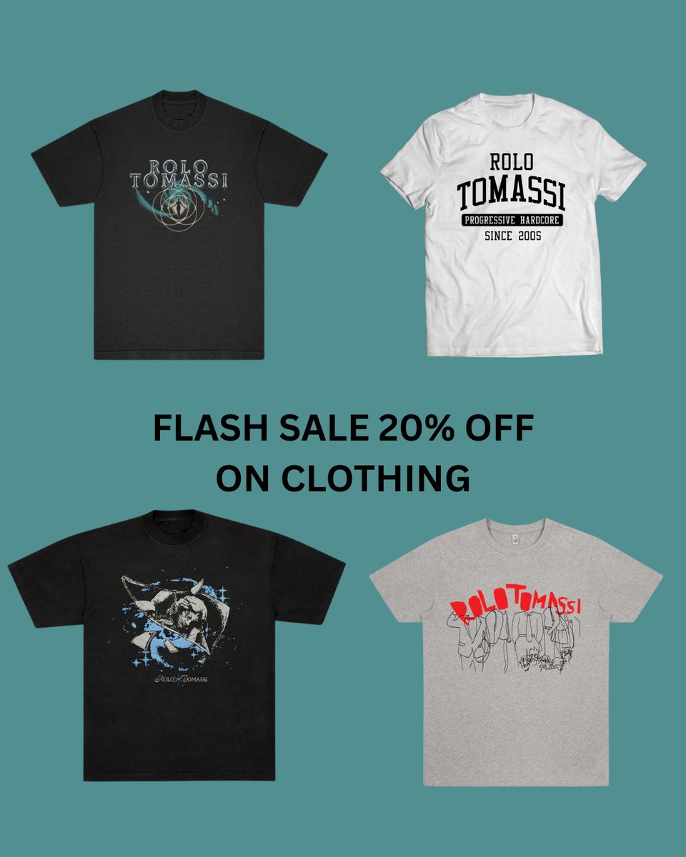As we prepare a new range of clothing for the summer, we are running a limited flash sale with the discount count 'ROLOTWENTY' on all cloth items from our merch store: store.rolotomassiband.com