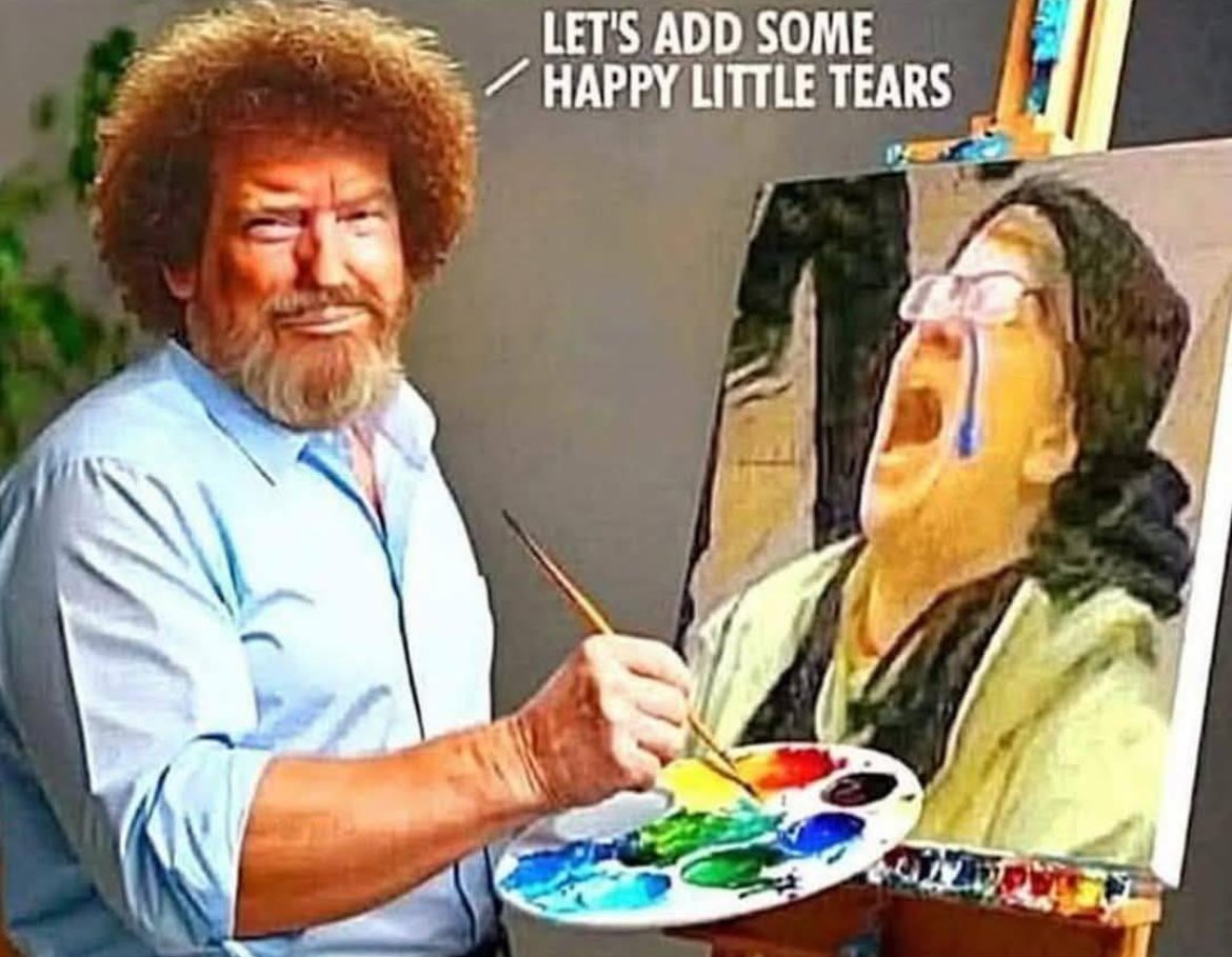 Bob Ross was always creative, but he nailed this one. 🖼️🖌️🎨