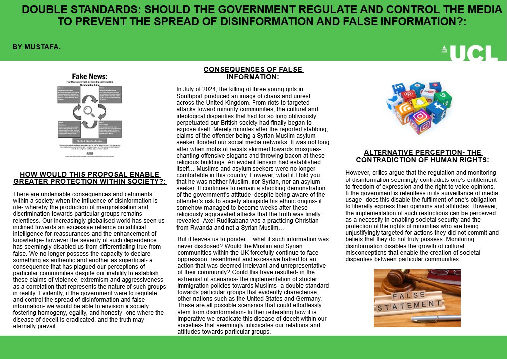 Mustafa_YPCC's tweet photo. The modern generation has been characterised by an over- reliance on AI and social media for our sources of information. A tool that has become seemingly corrupted as a hub for hate comments and fake news. Should the government control disinformation. Let me know your thoughts! https://t.co/eSt8LHEena