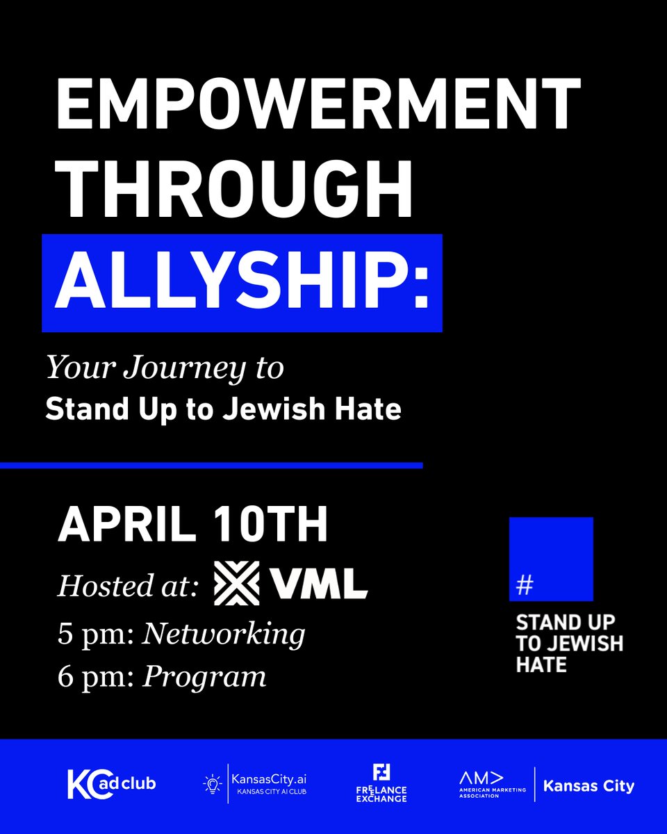 Antisemitism is at crisis levels. It’s time to do something about it. Get ready to turn empathy into action. Learn how on April 10th.

More info &amp; registration: bit.ly/4lbT54B 

#FXofKC #StandUpToJewishHate #🟦