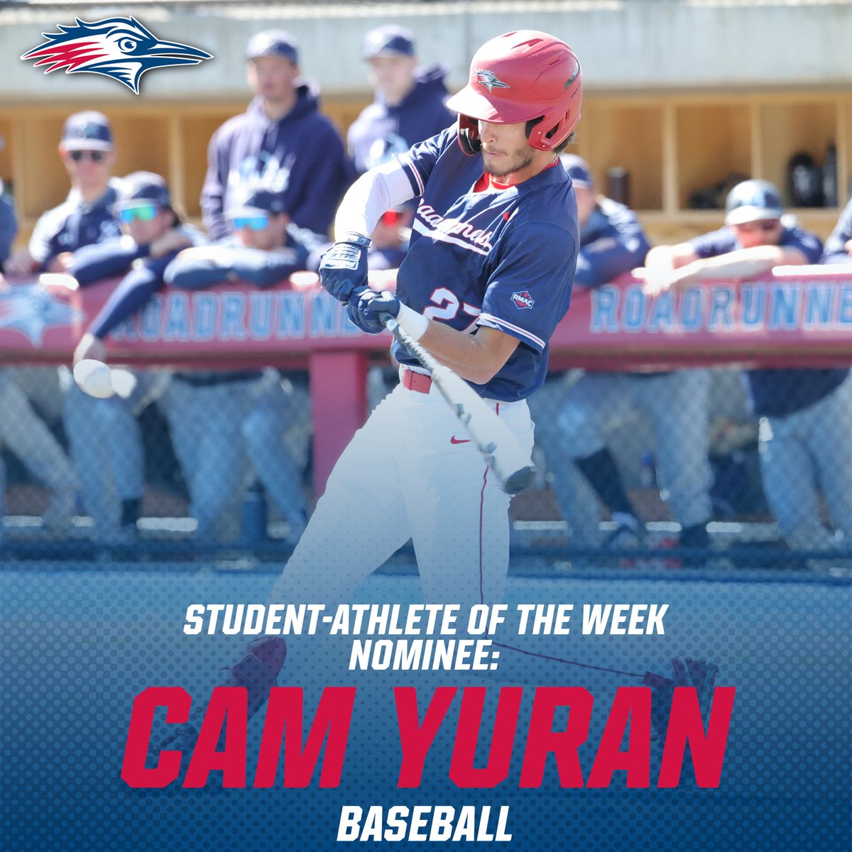 The third Student-Athlete of the Week nominee is <a href="/MSUDenverBSB/">MSU Denver Baseball</a>'s Cam Yuran!

Cam captured the program's home run record with his 50th career home run in game three vs Adams State, eclipsing the record set by former teammate Zach Schuler! 🔥👑🐐

#GetRowdy🔴🔵