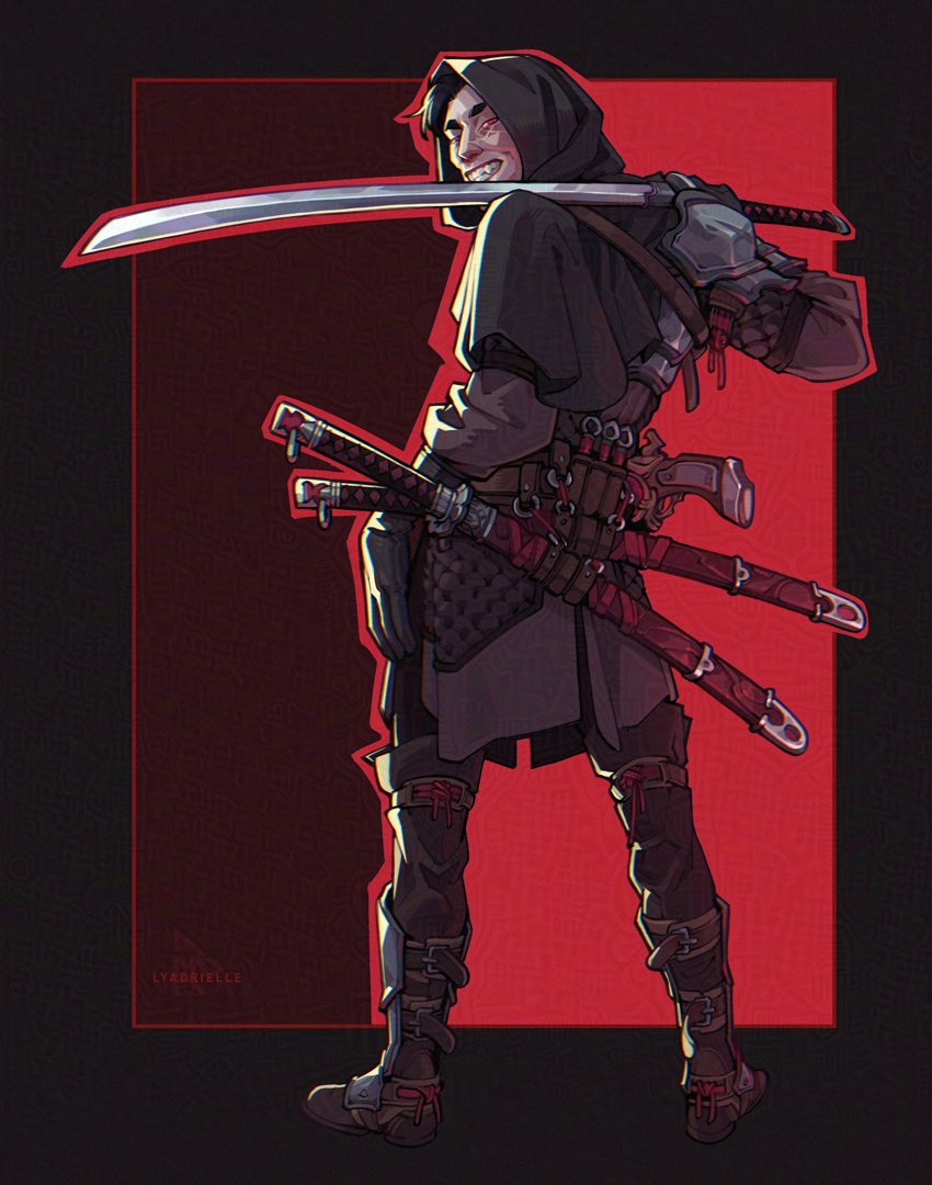 Lyadrielle's tweet image. Fullbody #commission of a moody rogue vampire!
Enjoy :D