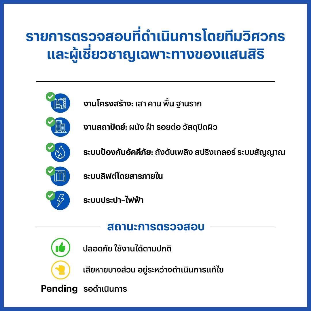 BankSuphanatMin's tweet photo. ขอชื่นชม Sansiri เรื่องการสื่อสาร #ผลตรวจอาคาร ได้ละเอียด และค่อนข้างชัดเจน ว่า ปลอดภัย หรือไม่ปลอดภัย

เมื่อเทียบกับอีกหลาย 10 แบรนด์ อธิบายไม่ชัดเจนว่า ติ๊กถูก ✅ คือ ปลอดภัย หรือ แค่ได้ตรวจ กันแน่? 

อย่าง Life Ladprao Valley ทางกทม.ไปตรวจ 3 ครั้ง ยังให้สีเหลือง คือมีกระทบโครงสร้าง แต่เข้าอยู่ได้ ขอให้ปรับปรุง แต่ AP กลับให้เขียว โดยไม่ได้ remark ในส่วนนี้นะครับ