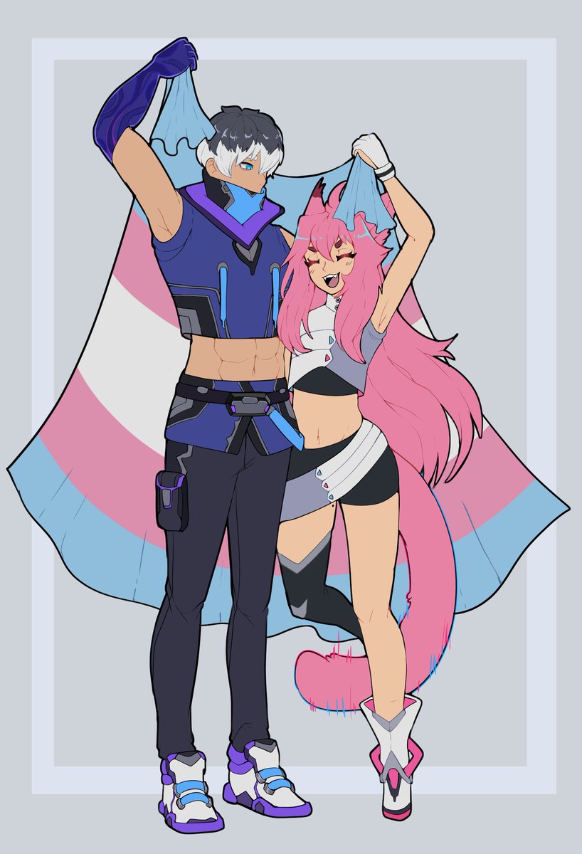OddballBigba's tweet image. happy #TransVisibilityDay ! featuring Ai.mi and Rune!
#OmegaStrikers #ByteBreakers #オメスト