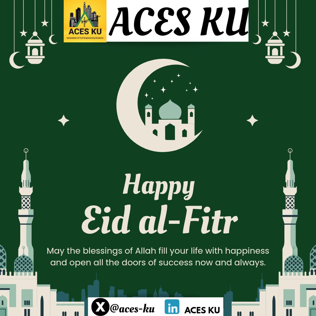 🌙✨ Happy Eid al-Fitr from ACES KU! ✨🌙

As we celebrate this joyous occasion, we extend our heartfelt wishes to all our members, friends, and the entire Muslim community. May this special day bring you immense joy, peace, and prosperity.