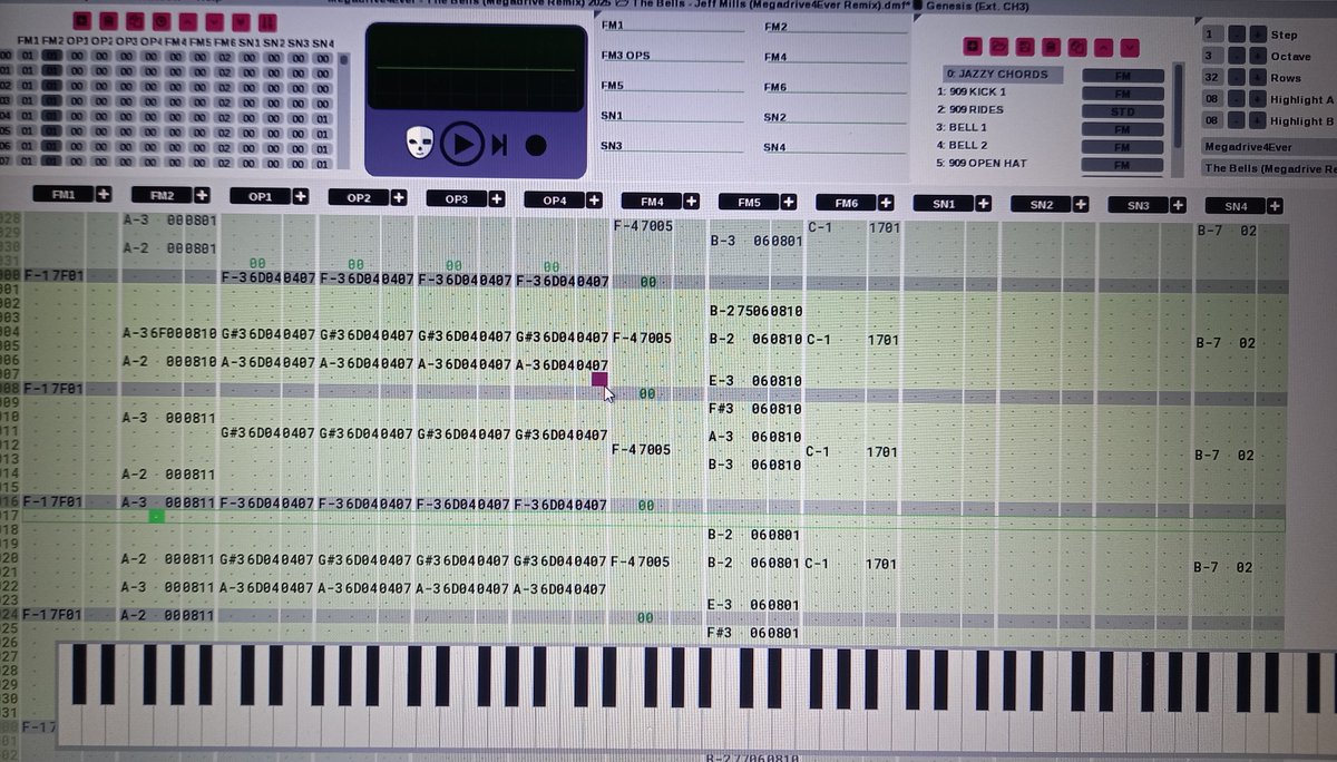 Bueno, que espero que os guste.
-10 canales
-EXT 3
-1 PSG 
-1 PCM

The Bells con permiso y admiracion a Don Jeff Mills... Subid el volumen es el verdadero Blast Processing !!
<a href="/ProyectoMDrive/">Proyecto Mega Drive</a> <a href="/birt_shannon/">Shannon Birt</a>. 
Link: mega.nz/file/4FRSQKDS#…