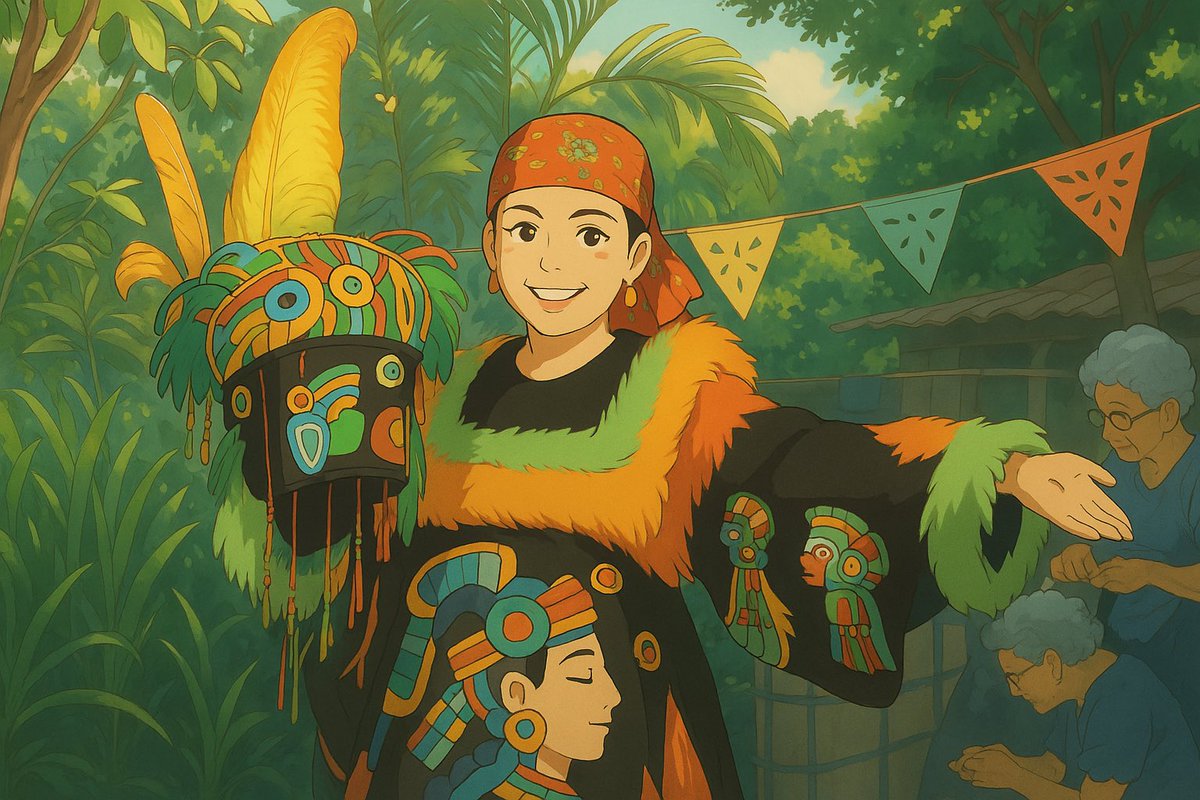 ¡La magia de Studio Ghibli ahora en mis propias fotos! Gracias a una increíble herramienta de IA y mi hijo pequeño que se tomó el tiempo de hacererla. 

Este diseño es un homenaje a la riqueza cultural de #Morelos. ☺️❤️

¡Qué interesante! 😬☺️