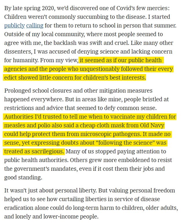 Kelley K (@kelleykga) on Twitter photo Public health has lost public trust. They need to earn it back. There are several gems from today's NYT op-ed by <a href="/MckeanCarrie/">Carrie McKean</a>, but this passage sums it up well I think. (link at end of thread) Public health has lost public trust. They need to earn it back. There are several gems from today's NYT op-ed by <a href="/MckeanCarrie/">Carrie McKean</a>, but this passage sums it up well I think. (link at end of thread)