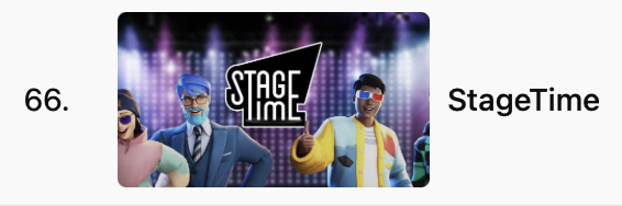 NyanBlade's tweet image. StageTime is a top 100 app on the Meta Quest store! 🎉
According to @vrdb_app it's no. 66 (default, balanced rating) and 105 (rating count) - 4.6⭐️avg
StageTime is growing incredibly well and there is so much more in the works!
StageTime is definitely the place to be for the…