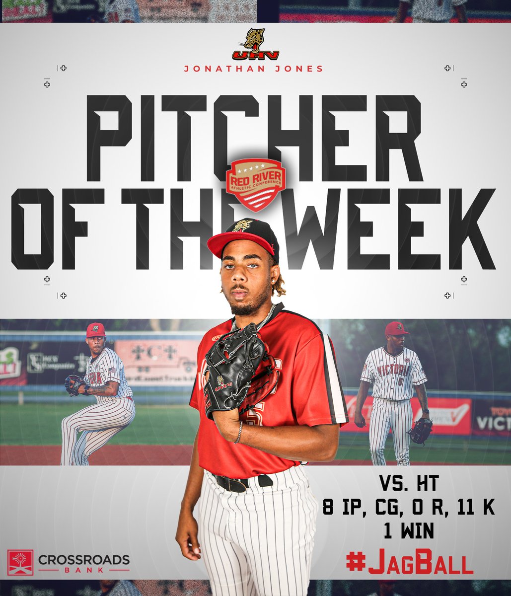 UHV Jaguars Athletics (@uhvjaguars) on Twitter photo Keeping the brooms out for weekly awards
<a href="/uhvjagball/">UHV Jaguars Baseball</a>'s Rafael Gutierrez and Jonathan Jones are this week's Red River Athletic Conference Player and Pitcher of the Week! It's each player's second weekly honor and first weekly sweep for the Jags. #JagBall #ThisIsOurTeam Keeping the brooms out for weekly awards
<a href="/uhvjagball/">UHV Jaguars Baseball</a>'s Rafael Gutierrez and Jonathan Jones are this week's Red River Athletic Conference Player and Pitcher of the Week! It's each player's second weekly honor and first weekly sweep for the Jags. #JagBall #ThisIsOurTeam