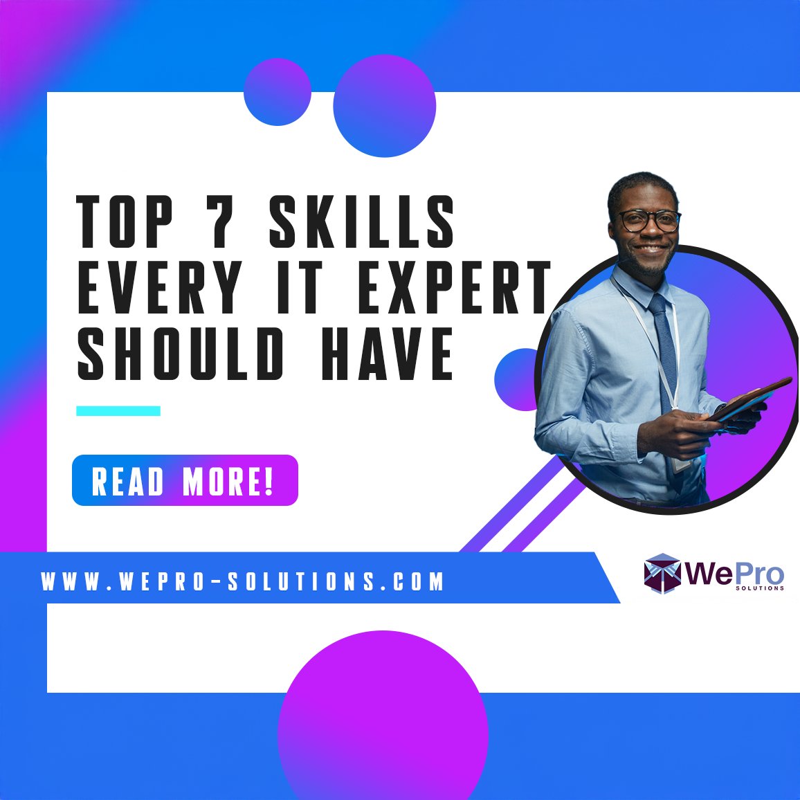 WeProLLC's tweet image. Want to thrive in the IT world? Here’s a list of the top 7 skills every IT expert should master! From cybersecurity to cloud computing, make sure you're staying ahead of the game.
wepro-solutions.com/top-7-skills-e…
#ITblog #ITskills