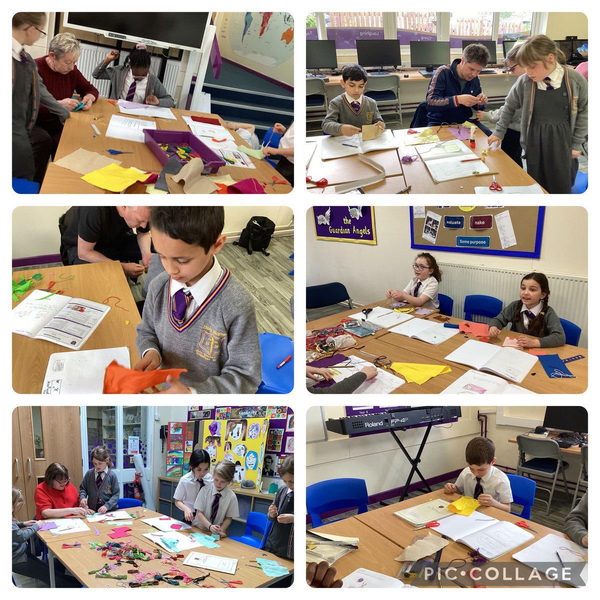 Year 3 have been completing  their DT projects today, sewing the purses they have designed. We found it a little harder than expected! Thank you to all the parents and grandparents who came to help.