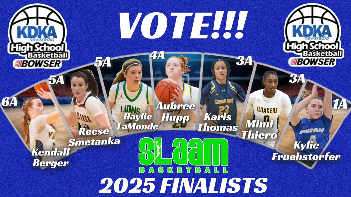 slaambasketball (@slaambasketball) on Twitter photo BIG NEWS! 🚨🏀 7 SLAAMFam Athletes have been nominated for PLAYER OF THE YEAR in their classifications!
Let’s show up and support our athletes—cast your vote now! 🗳️🔥
➡️ Vote here
audacy.com/kdkaradio/spor…
#SLAAMFam #VoteNow #PlayerOfTheYear
<a href="/KendallBerger_2/">Kendall Berger</a> <a href="/SmetankaReese/">Reese Smetanka</a> BIG NEWS! 🚨🏀 7 SLAAMFam Athletes have been nominated for PLAYER OF THE YEAR in their classifications!
Let’s show up and support our athletes—cast your vote now! 🗳️🔥
➡️ Vote here
audacy.com/kdkaradio/spor…
#SLAAMFam #VoteNow #PlayerOfTheYear
<a href="/KendallBerger_2/">Kendall Berger</a> <a href="/SmetankaReese/">Reese Smetanka</a>