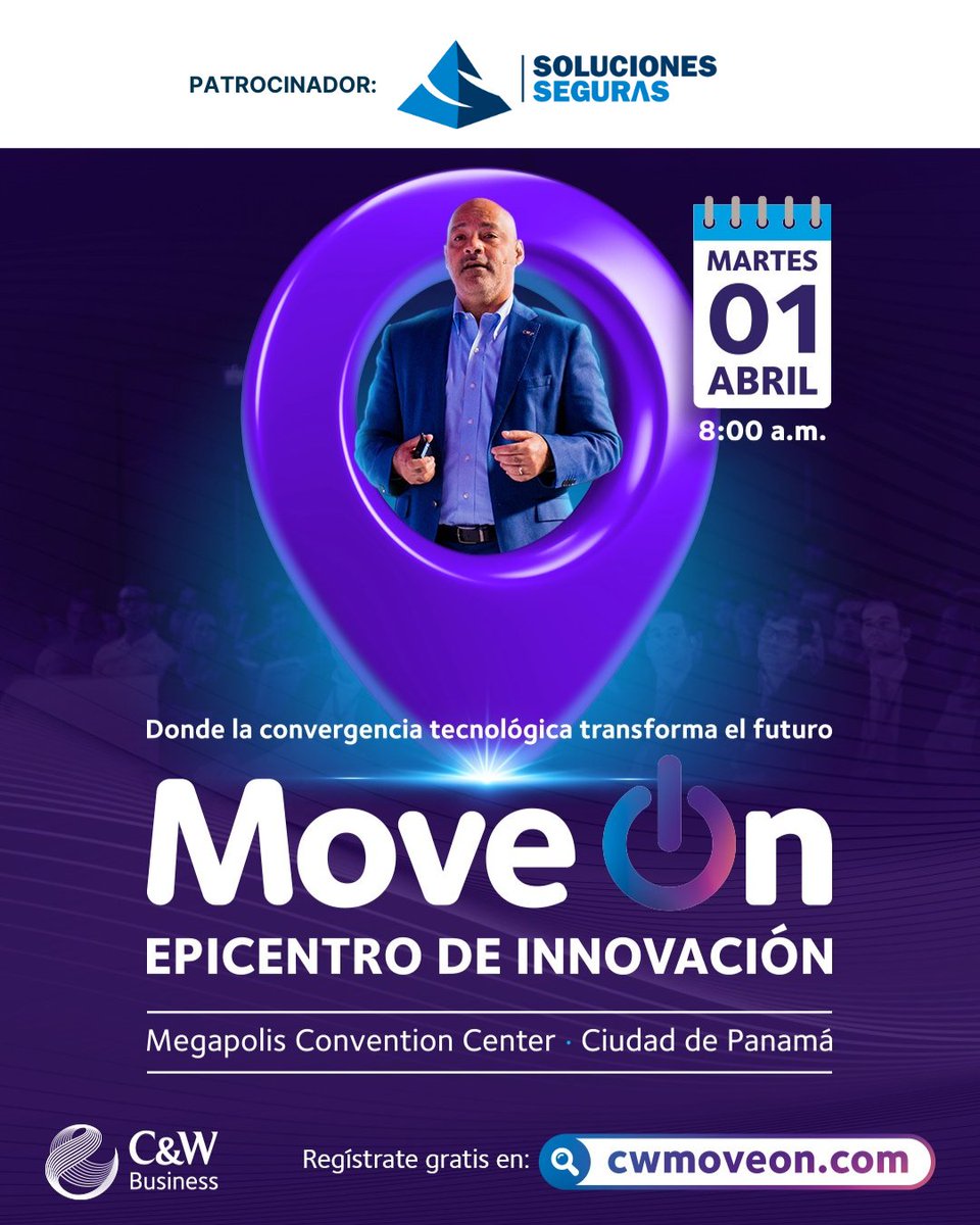 Como cada año, participamos en #moveon2025 , el evento de innovación de C&amp;W Business. 

Visítanos en nuestro stand y conoce de la mano de nuestros expertos cómo nuestras soluciones en ciberseguridad protegen redes, nubes, usuarios y accesos ante los desafíos actuales.
