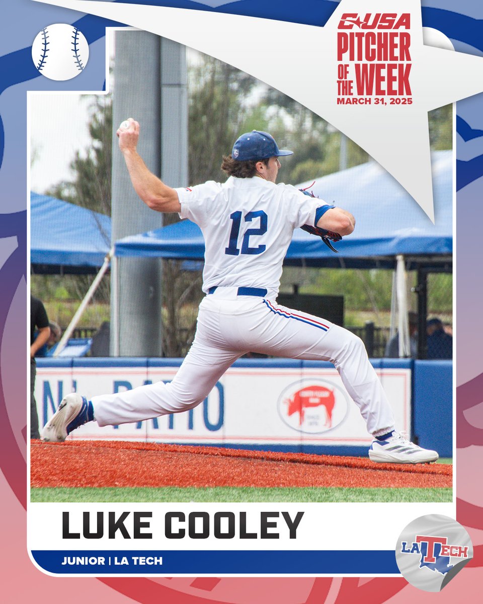 ⚾️ PITCHER OF THE WEEK ⚾️

🏅1⃣ Luke Cooley, <a href="/LATechBSB/">Diamond Dogs</a> 

#NoLimitsOnUs | bit.ly/42rr1CM