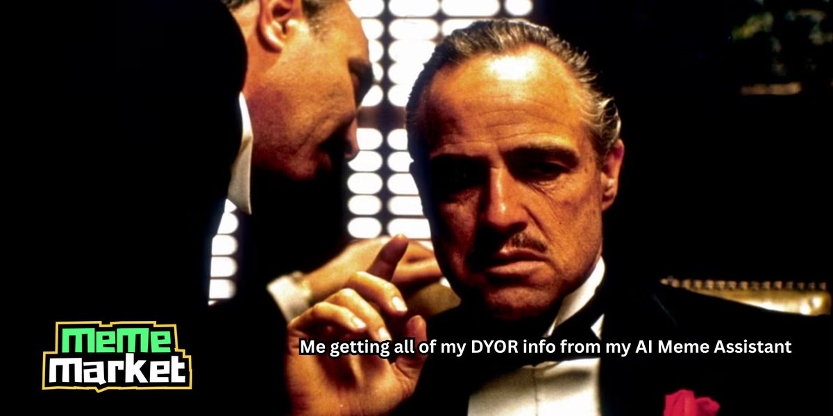 MemeMarket (@mememarketfun) on Twitter photo 💊 “I’m gonna give you a well-informed prediction you can’t refuse.” 🤌
Massive shoutout to <a href="/angela_barh/">Angela Barnes</a> for this Godfather-inspired masterpiece featuring MemeMarket's AI Agent whispering alpha into Don Corleone’s ear! 📣
🚀 Congrats! You just won $50 USDT! Check your DMs, Don 💊 “I’m gonna give you a well-informed prediction you can’t refuse.” 🤌
Massive shoutout to <a href="/angela_barh/">Angela Barnes</a> for this Godfather-inspired masterpiece featuring MemeMarket's AI Agent whispering alpha into Don Corleone’s ear! 📣
🚀 Congrats! You just won $50 USDT! Check your DMs, Don