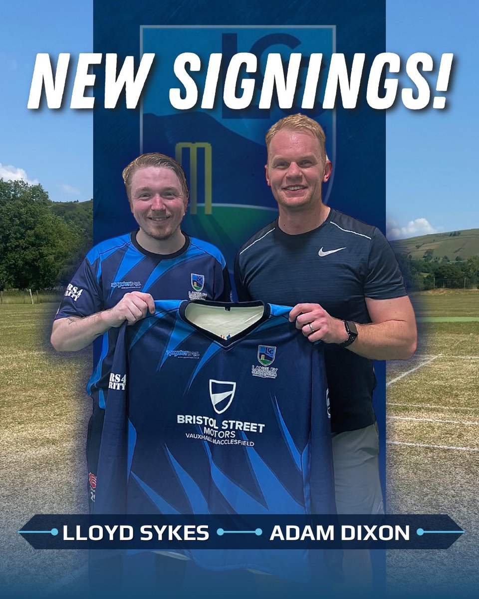 *NEW SIGNING ALERT* ‼️ 
We are pleased to announce two new signings from Wilmslow, Lloyd Sykes and Adam Dixon! Looking forward to seeing both all rounders at the home of cricket this year 🏏
