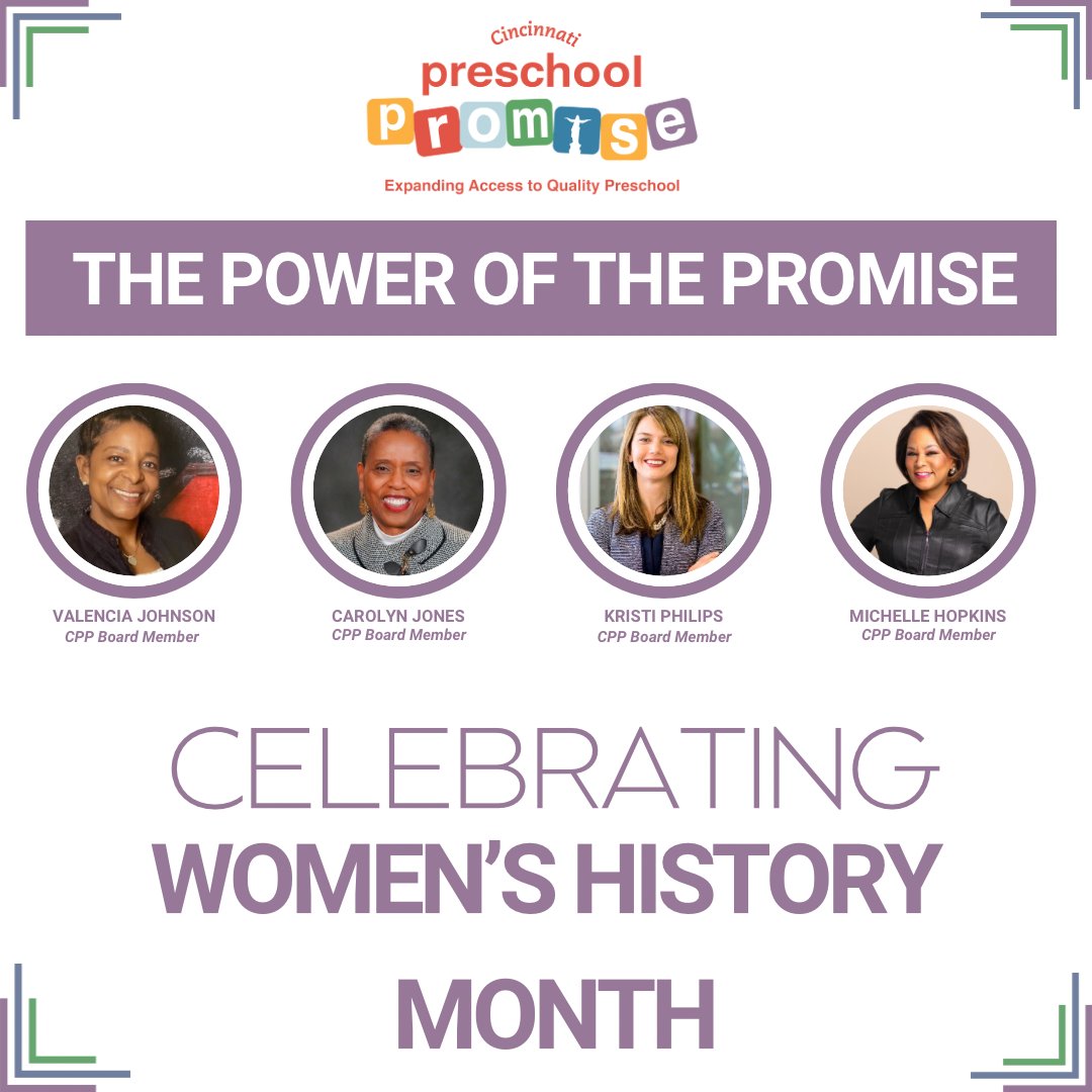 Valencia Johnson, Carolyn Jones, Kristi Philips and Michelle Hopkins are among those enriching the work of Cincinnati Preschool Promise.  We honor these women for their dedication to service.