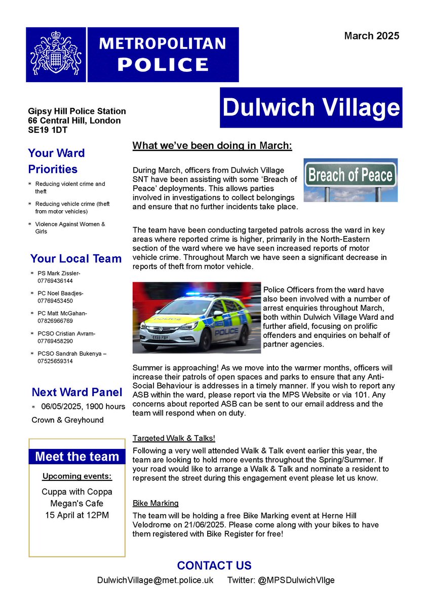 Dulwich Village Police (@mpsdulwichvllge) on Twitter photo 