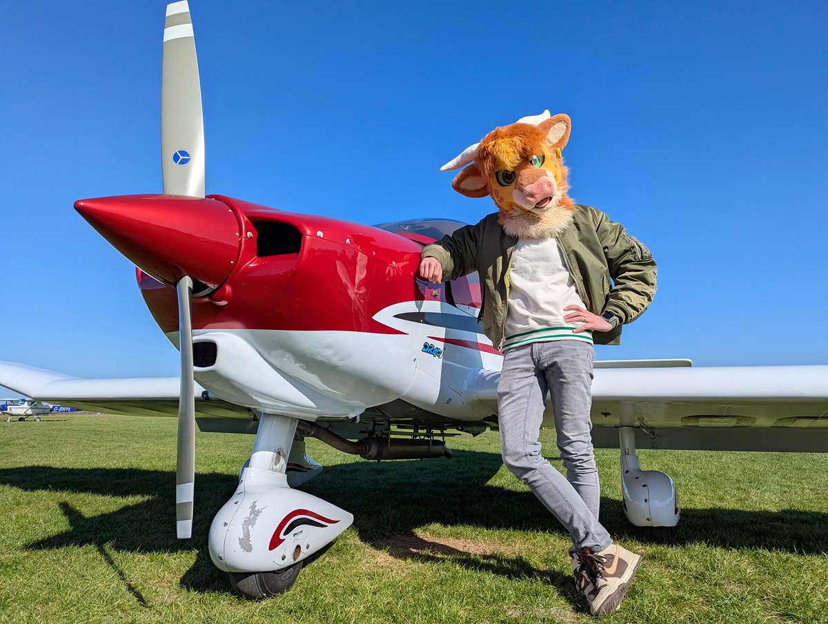 If bulls could fly…  Wait? 👀 they can?!? ✈️ 

🧑‍✈️: <a href="/Fumps_The_Folf/">Fumps / Ruadh</a> 
📸: <a href="/Tixiefox/">T i x i e f o x</a> 

#furrypilot #furry #fursuit #bull #bullsuit #cowsuit #cowfurry #bullfurry #fursuitweekday #plane #aviationfur #robinDR400