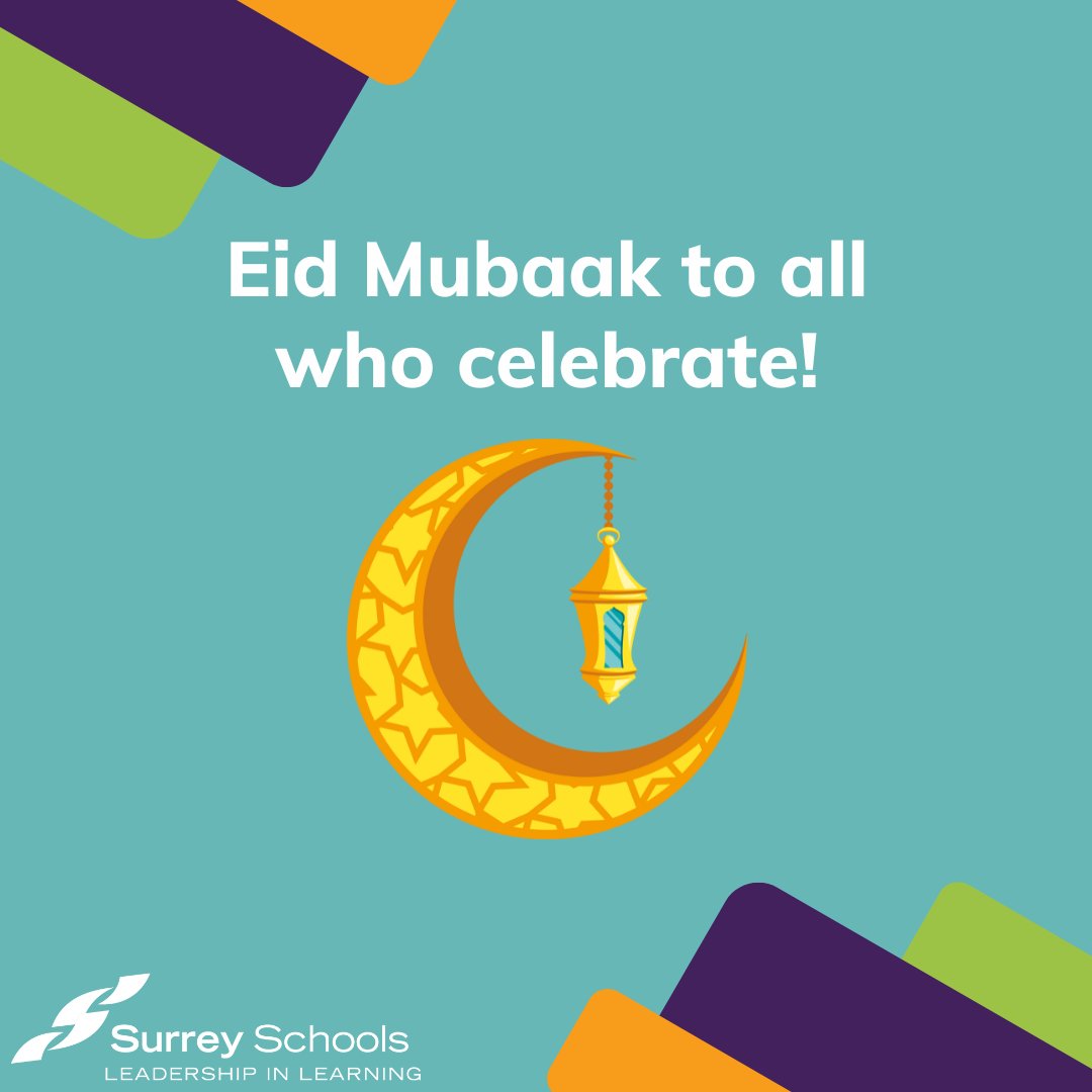 🌙 Eid Mubarak to all Surrey Schools students, families and staff who celebrate the festival of breaking fast!

🎑 Eid al-Fitr is here, marked by the sighting of the crescent moon signifying the end of the blessed month of Ramadan, during which Muslims fast during the daytime for