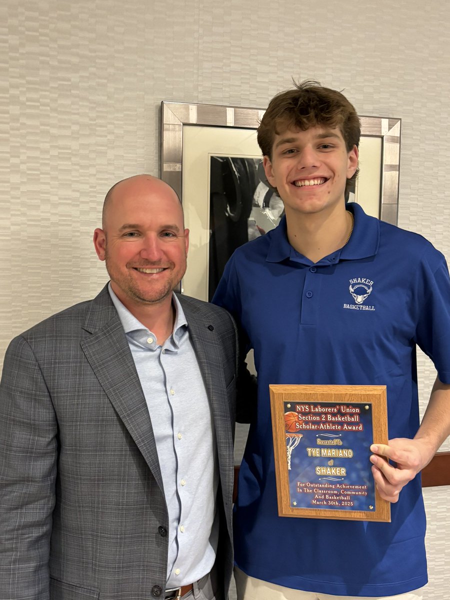 Congrats to Tye Mariano, Section II Scholar Athlete for Shaker High this season!
