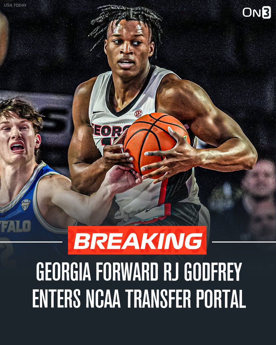 NEW: Georgia forward RJ Godfrey has entered the NCAA Transfer Portal, <a href="/PeteNakos_/">Pete Nakos</a> reports.

Godfrey averaged 6.4 points and 3.8 rebounds a game this season.

on3.com/transfer-porta…