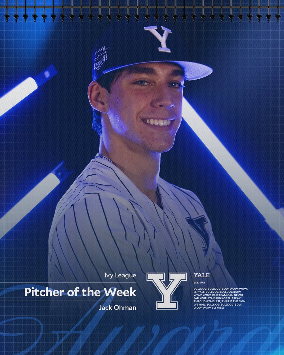Yale Baseball (@yalebaseball) on Twitter photo JACK ATTACK π
Ohman and Dauer earn <a href="/IvyLeague/">Ivy League</a> weekly honors πΏ
π° tinyurl.com/3xfr9bk3 JACK ATTACK π
Ohman and Dauer earn <a href="/IvyLeague/">Ivy League</a> weekly honors πΏ
π° tinyurl.com/3xfr9bk3