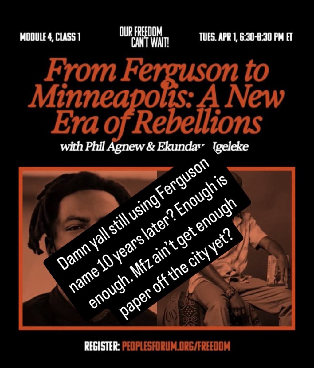 Enough is Enough. Entire speaking tours for 10 years about our city and pain we endure and endured.