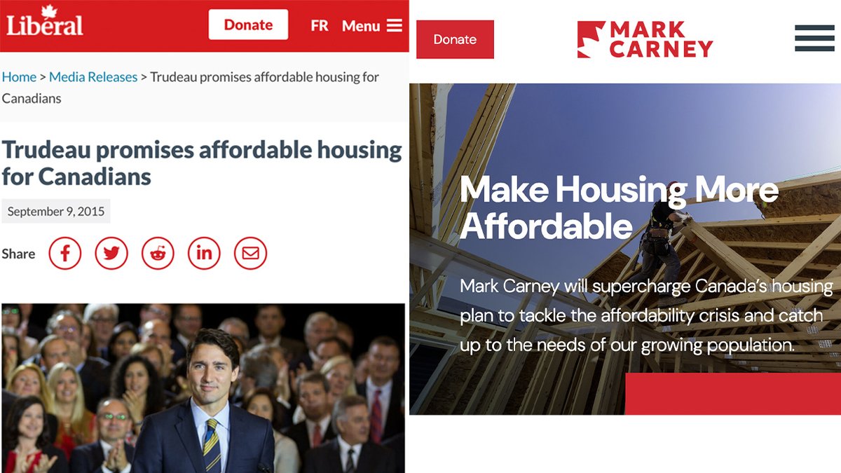 BREAKING: Mark Carney caught plagiarizing again. This time he ripped off Justin Trudeau’s 2015 housing promises that doubled the cost of owning a home. We can’t afford a 4th term.

He will build bureaucracy—I will build homes.

Let’s axe the sales tax on homes, train 350k trades