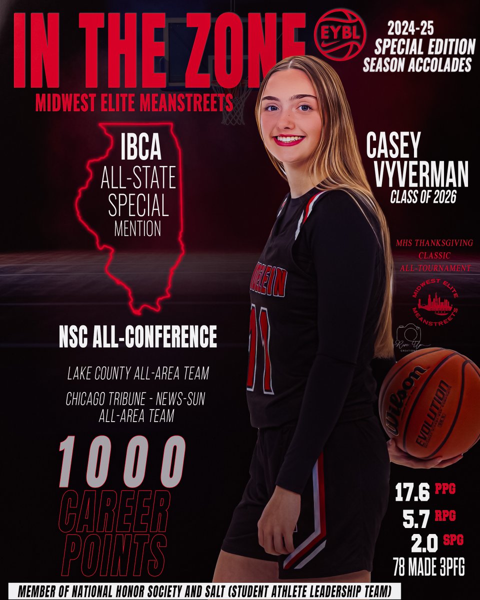 Next up in our In the Zone series is Casey Vyverman, who just dropped a milestone that speaks for itself—1,000 career points and counting.

With an IBCA All-State Special Mention and a relentless scorer’s mentality, Casey’s game is sharp, fearless, and ready to torch the EYBL