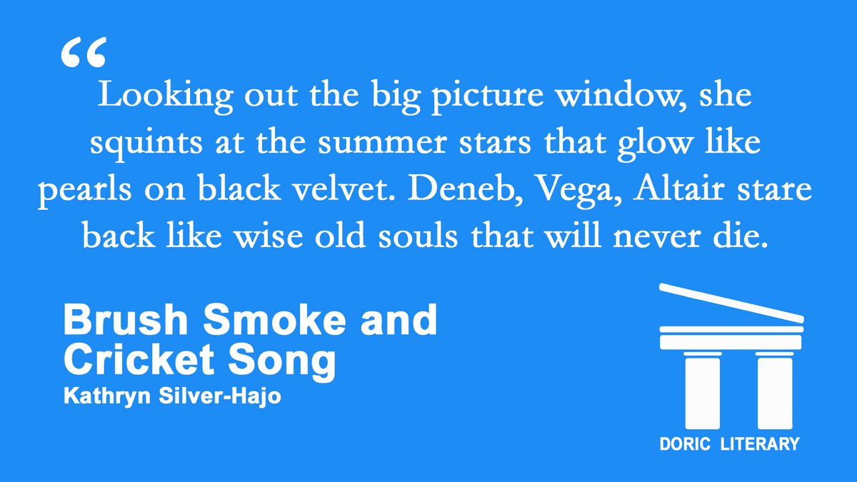 DoricLiterary's tweet image. Coming tomorrow to Doric Literary:

"Brush Smoke and Cricket Song" by Kathryn Silver-Hajo
@KSilverHajo kathrynsilverhajo.com

#shortstory #fiction #litmag #literary #journal 
#Beirut #Lebanon #heritage #Anniversary #Cricket