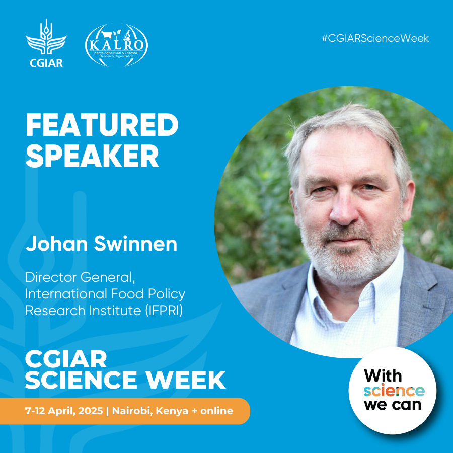 IFPRI (@ifpri) on Twitter photo IFPRI Director General <a href="/Jo_Swinnen/">Johan Swinnen</a> will participate in the inaugural <a href="/CGIAR/">CGIAR</a> Science Week in Nairobi, Kenya.
♻️🌾 Learn more about #CGIARScienceWeek and explore how we can create a sustainable and food-secure future: on.cgiar.org/49e0KZs
#WithScienceWeCan IFPRI Director General <a href="/Jo_Swinnen/">Johan Swinnen</a> will participate in the inaugural <a href="/CGIAR/">CGIAR</a> Science Week in Nairobi, Kenya.
♻️🌾 Learn more about #CGIARScienceWeek and explore how we can create a sustainable and food-secure future: on.cgiar.org/49e0KZs
#WithScienceWeCan