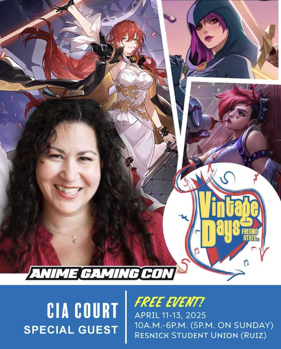 FRESNO!!! In two weeks, we will be together!! Let's meet up <a href="/FSVintageDays/">Fresno State Vintage Days</a>, April 12-13! It's a free event so come say hi!!

#voiceactor #videogames #DCDarkLegion #LeagueofLegends