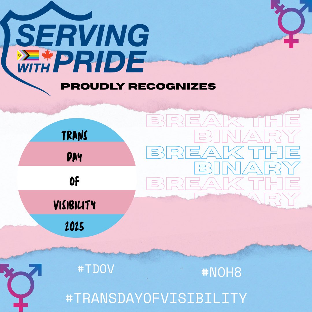 On this #TransDayOfVisibility 

We honour trans members of service everywhere.

We see you! Your resilience, and courage! 

You’re an inspiration to all both inside and outside of law enforcement. 

Thank you for #ServingWithPride 🏳️‍⚧️🏳️‍🌈