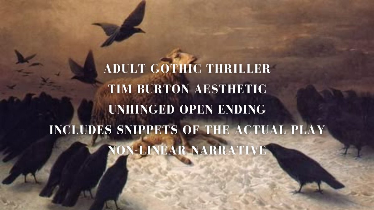 AN AGENT'S GUIDE TO  
🐑 SWEET AS A LAMB🐑
 
— A psychological thriller in the vein of The Menu, set in a Tim Burtonesque setting.   

Agents, take a seat for a once in a lifetime experience, literally. 

#amquerying #writingcommunity #agentsguide