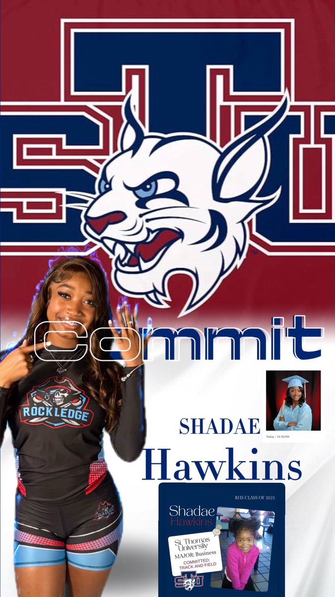 Shadae Hawkins (@shewillbegreat) on Twitter photo Extremely blessed to announce that i’m committing to St.Thomas University. I want to thank God and all my coaches for the support and dedication . and most of all my supportive family and team ❤️. <a href="/Rockledge_Track/">Rockledge High Track</a> <a href="/STU_Athletics/">STU Athletics</a> <a href="/StThomasUniv/">St. Thomas University</a> Extremely blessed to announce that i’m committing to St.Thomas University. I want to thank God and all my coaches for the support and dedication . and most of all my supportive family and team ❤️. <a href="/Rockledge_Track/">Rockledge High Track</a> <a href="/STU_Athletics/">STU Athletics</a> <a href="/StThomasUniv/">St. Thomas University</a>