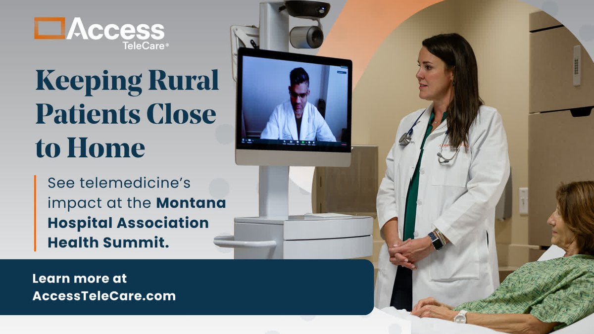 Specialty telemedicine is transforming rural healthcare, reducing patient transfers, and improving local access to expert care. 

Join us at Montana Hospital Association Health Summit to see how Access TeleCare is helping rural hospitals thrive. 

📍 ... accesstelecare.com/blog/expanding…