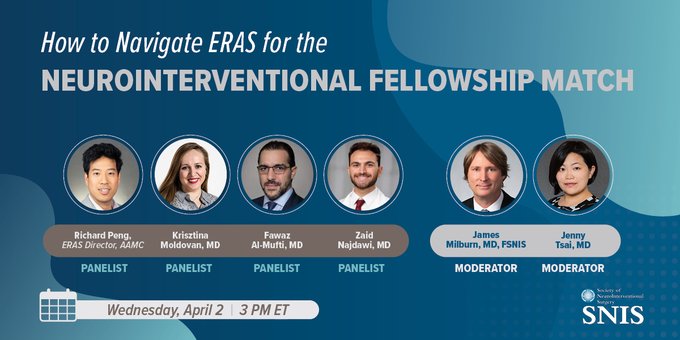 SNIS Info (@snisinfo) on Twitter photo Our upcoming special webinar, "How to Navigate ERAS for the NeuroInterventional Fellowship Match" is 4/2 at 3:00 PM ET. Please send us your questions ahead of time to NIFellowshipMatch@snisonline.org. Register: register.gotowebinar.com/register/84621… Our upcoming special webinar, "How to Navigate ERAS for the NeuroInterventional Fellowship Match" is 4/2 at 3:00 PM ET. Please send us your questions ahead of time to NIFellowshipMatch@snisonline.org. Register: register.gotowebinar.com/register/84621…