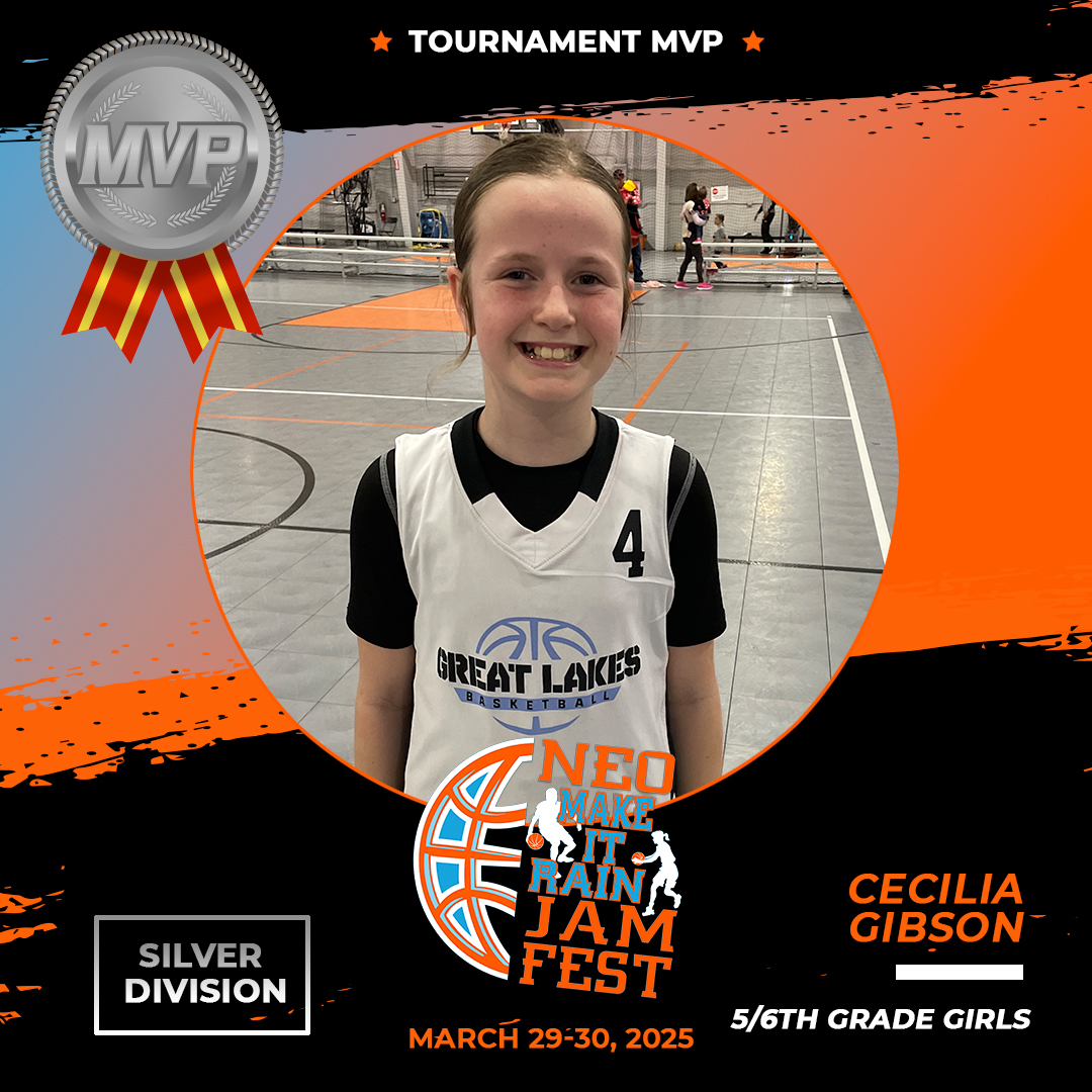 NEO Make It Rain Jamfest, 5/6th-grade girls silver division MVP! <a href="/valadezja/">Great Lakes Basketball</a>