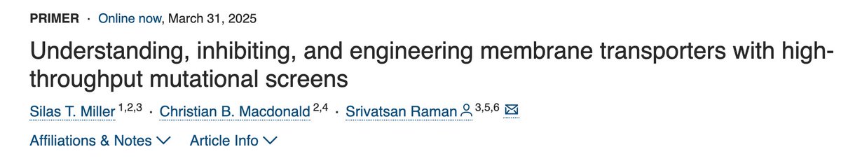 vatsanraman's tweet image. Promiscuous membrane transporters move everything—but how?
In this perspective, we make a case for high-throughput genetic screens as a key to decoding polyspecificity, enabling drug design, and advancing synthetic biology.
cell.com/cell-chemical-…