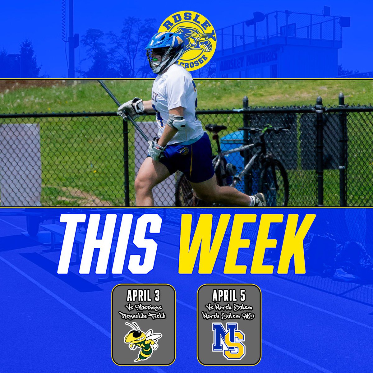 This weeks schedule! Looking forward to our two road games this week as we take on Hastings and North Salem!