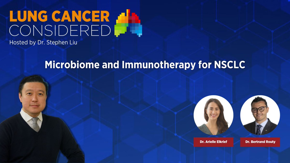 IASLC (@iaslc) on Twitter photo How does the microbiome influence lung cancer & immunotherapy? <a href="/StephenVLiu/">Stephen V Liu, MD</a> talks with Drs. Arielle Elkrief & Bertrand Routy on a new episode of #LungCancerConsidered about the latest research, what we still don’t know, and more!
🎧 Listen now: bit.ly/MI-NSCLC How does the microbiome influence lung cancer & immunotherapy? <a href="/StephenVLiu/">Stephen V Liu, MD</a> talks with Drs. Arielle Elkrief & Bertrand Routy on a new episode of #LungCancerConsidered about the latest research, what we still don’t know, and more!
🎧 Listen now: bit.ly/MI-NSCLC