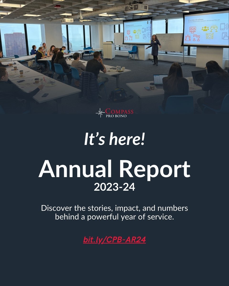 Our 2023-24 Annual Report is here!
• $13M+ in pro bono value delivered
• 1000+ professionals engaged
• 203 nonprofits supported 

See how your support helped drive progress this past year:
bit.ly/CPB-AR24
