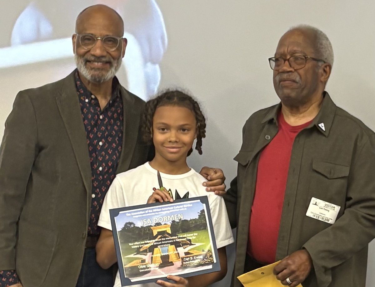 aaacgcle's tweet photo. We honored 3rd grader Isa Dormen at his school . He was one of 6 students who raised $2400 for the African Cultural Garden. Get involved in finishing the garden: https://t.co/qcYDxmvT6j

#aaacgcle #africanamerican #blackamerican #blackhistory #cle #culture #culturalgardens https://t.co/eCmyHkXnRA
